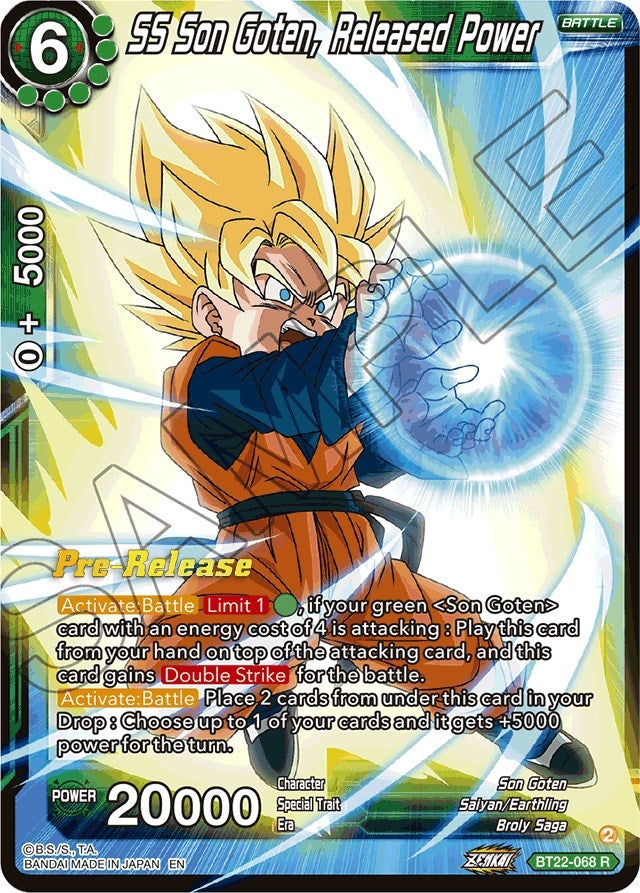Image for SS Son Goten, Released Power (Critical Blow Pre-Release Cards) (BT22-068) - Dragon Ball Super: Masters