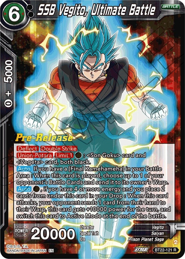 Image for SSB Vegito, Ultimate Battle (Critical Blow Pre-Release Cards) (BT22-121) - Dragon Ball Super: Masters