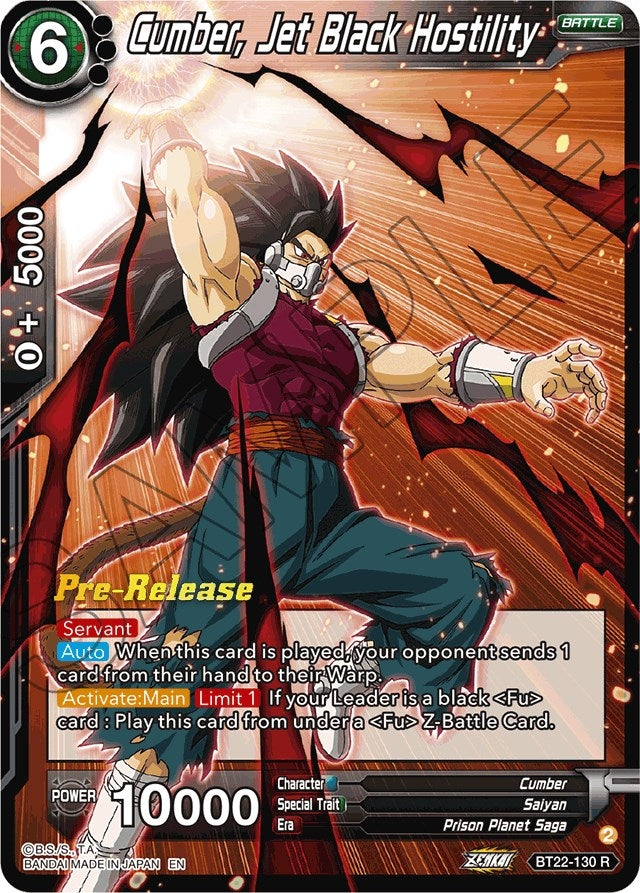 Image for Cumber, Jet Black Hostility (Critical Blow Pre-Release Cards) (BT22-130) - Dragon Ball Super: Masters