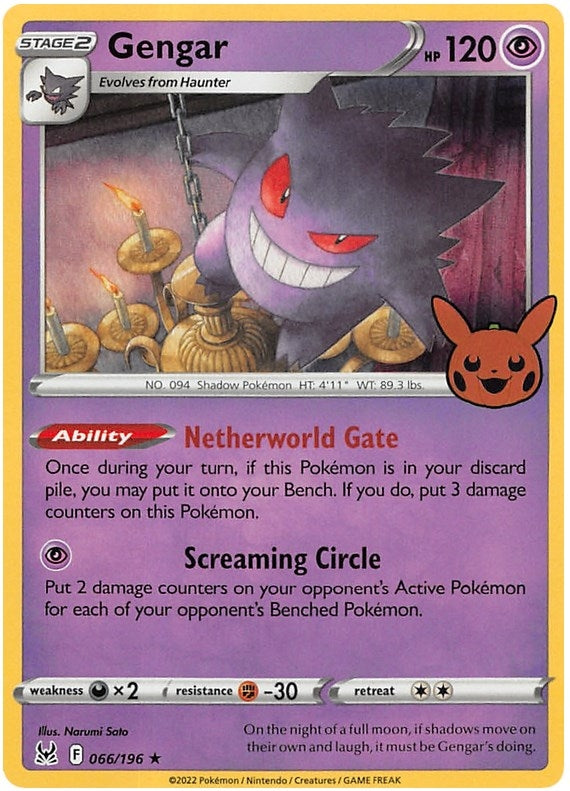 Image for Gengar (2022 Copyright Date) (Trick or Trade BOOster Bundle 2023) (066/196) - Pokemon