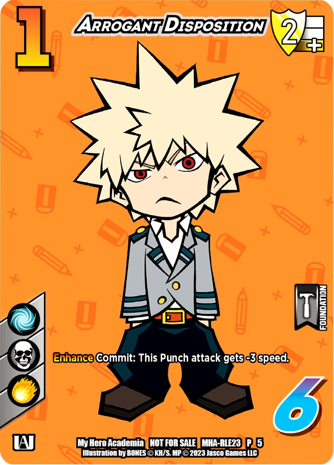 Image for Arrogant Disposition (Regional License Exam 2023) (UniVersus: My Hero Academia Promo Cards) (MHA-RLE23 P 5) - UniVersus