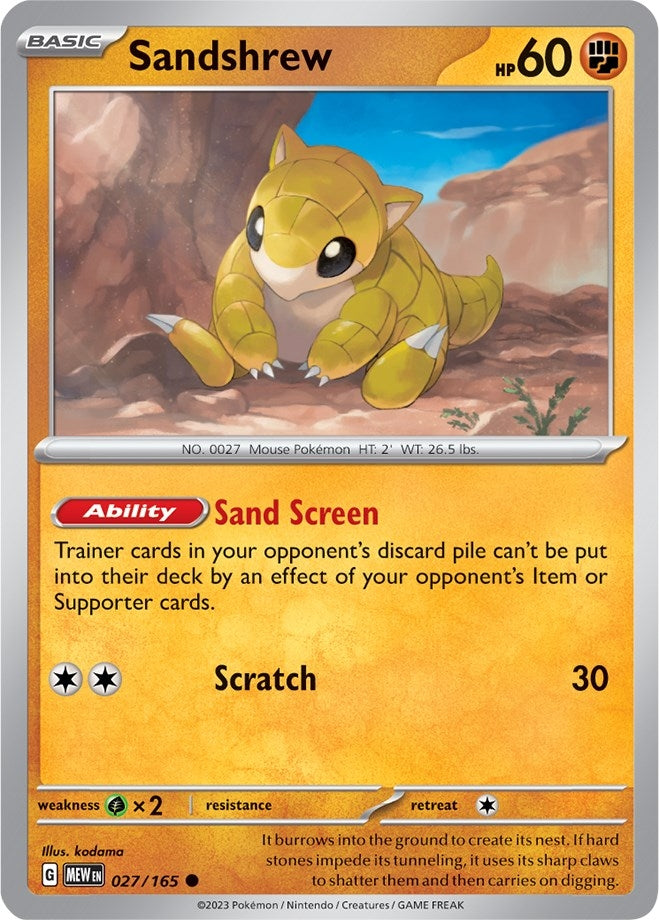 Image for Sandshrew (SV: Scarlet & Violet 151) (027/165) - Pokemon