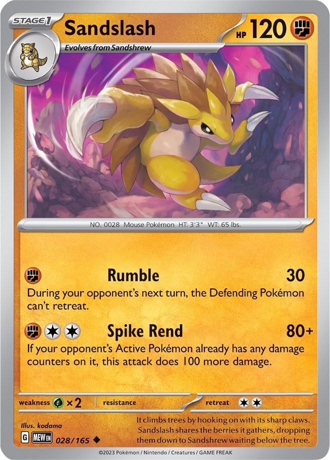 Image for Sandslash (SV: Scarlet & Violet 151) (028/165) - Pokemon