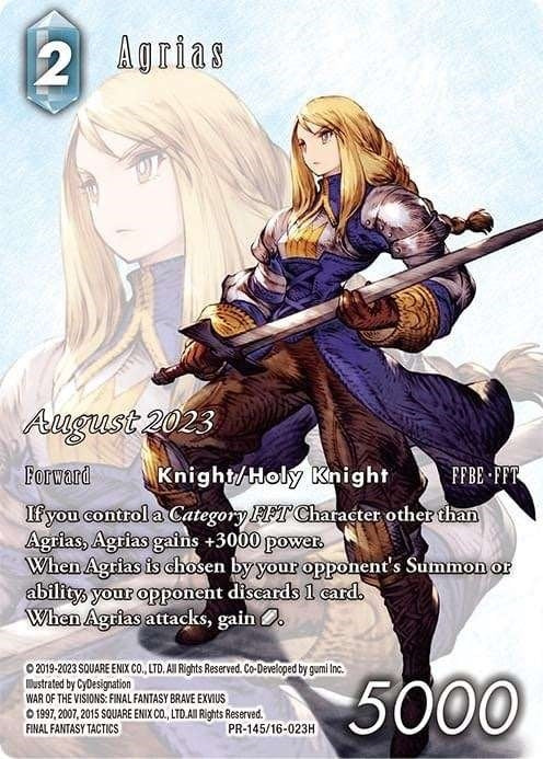 Image for Agrias (Full Art) (FF: Promo Cards) (PR-145/16-023H) - Final Fantasy TCG