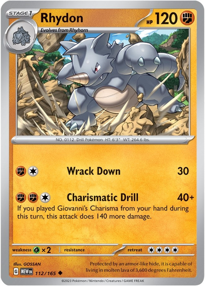 Image for Rhydon (SV: Scarlet & Violet 151) (112/165) - Pokemon