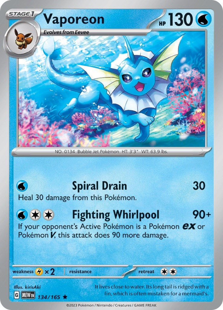 Image for Vaporeon (SV: Scarlet & Violet 151) (134/165) - Pokemon