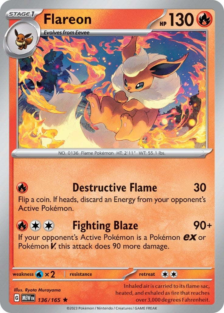 Image for Flareon (SV: Scarlet & Violet 151) (136/165) - Pokemon