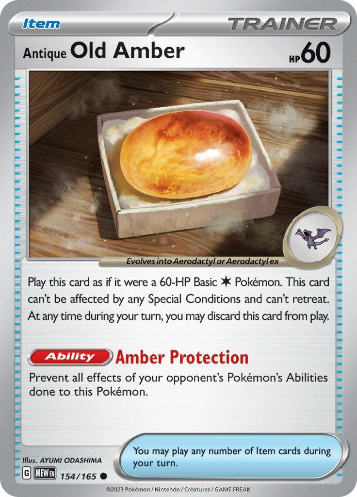 Image for Antique Old Amber (SV: Scarlet & Violet 151) (154/165) - Pokemon
