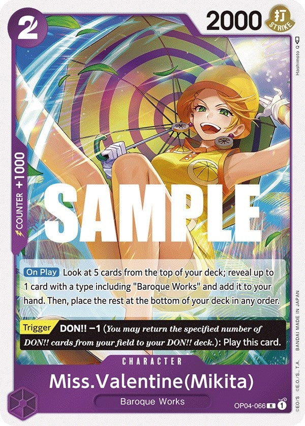 Image for Miss.Valentine(Mikita) (Kingdoms of Intrigue) (OP04-066) - One Piece Card Game