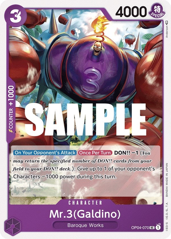 Image for Mr.3 (Galdino) (Kingdoms of Intrigue) (OP04-070) - One Piece Card Game