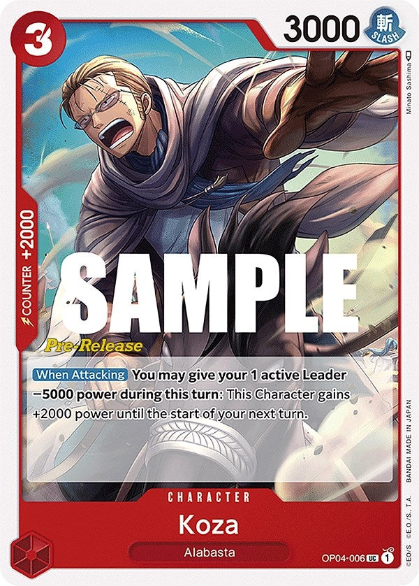 Image for Koza (Kingdoms of Intrigue Pre-Release Cards) (OP04-006) - One Piece Card Game