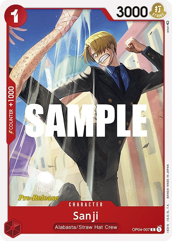 Image for Sanji (007) (Kingdoms of Intrigue Pre-Release Cards) (OP04-007) - One Piece Card Game