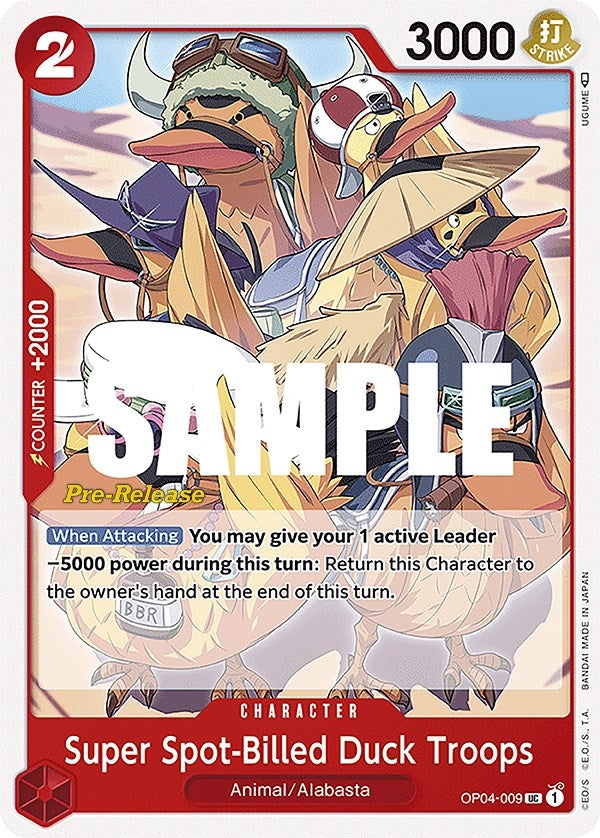 Image for Super Spot-Billed Duck Troops (Kingdoms of Intrigue Pre-Release Cards) (OP04-009) - One Piece Card Game