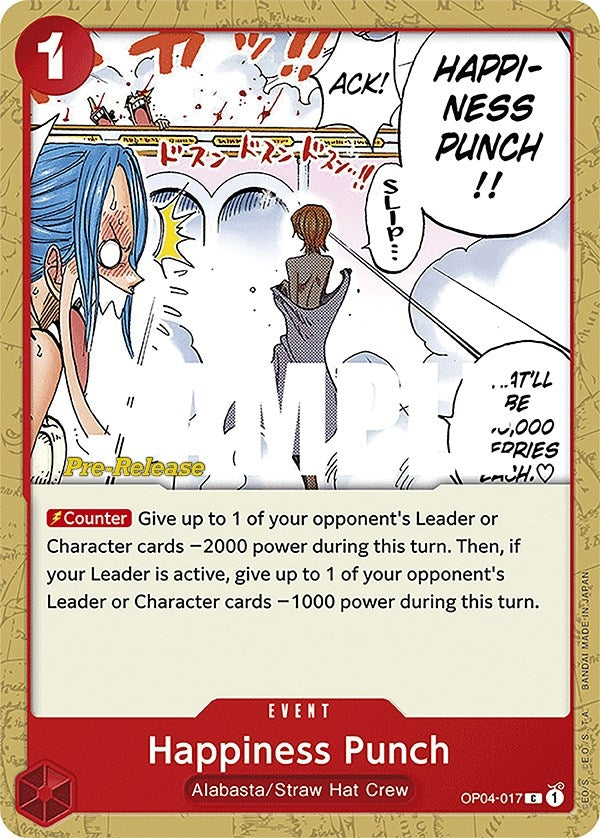 Image for Happiness Punch (Kingdoms of Intrigue Pre-Release Cards) (OP04-017) - One Piece Card Game