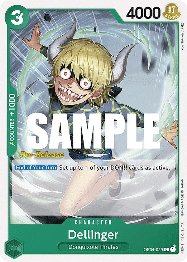 Image for Dellinger (Kingdoms of Intrigue Pre-Release Cards) (OP04-029) - One Piece Card Game