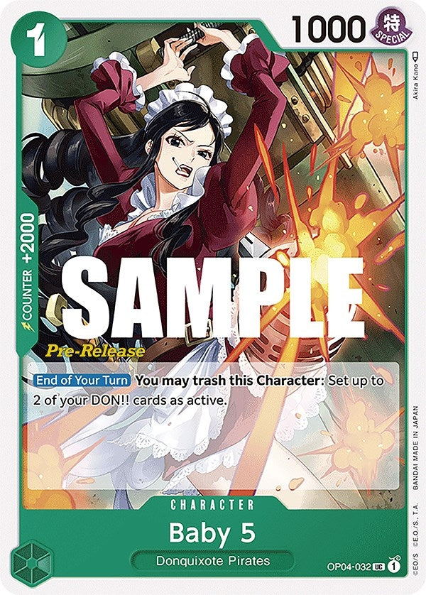 Image for Baby 5 (Kingdoms of Intrigue Pre-Release Cards) (OP04-032) - One Piece Card Game