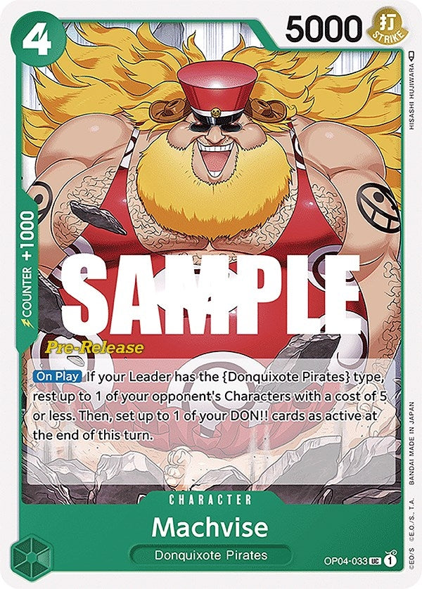 Image for Machvise (Kingdoms of Intrigue Pre-Release Cards) (OP04-033) - One Piece Card Game