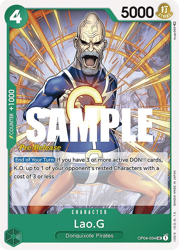 Image for Lao.G (Kingdoms of Intrigue Pre-Release Cards) (OP04-034) - One Piece Card Game
