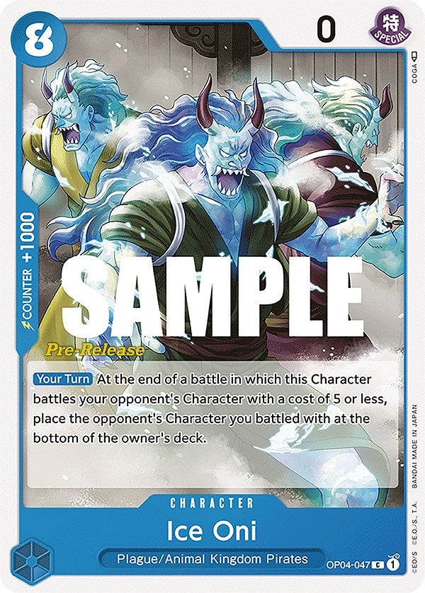 Image for Ice Oni (Kingdoms of Intrigue Pre-Release Cards) (OP04-047) - One Piece Card Game