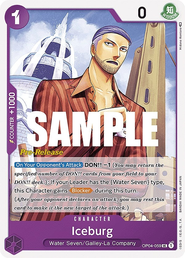 Image for Iceburg (Kingdoms of Intrigue Pre-Release Cards) (OP04-059) - One Piece Card Game