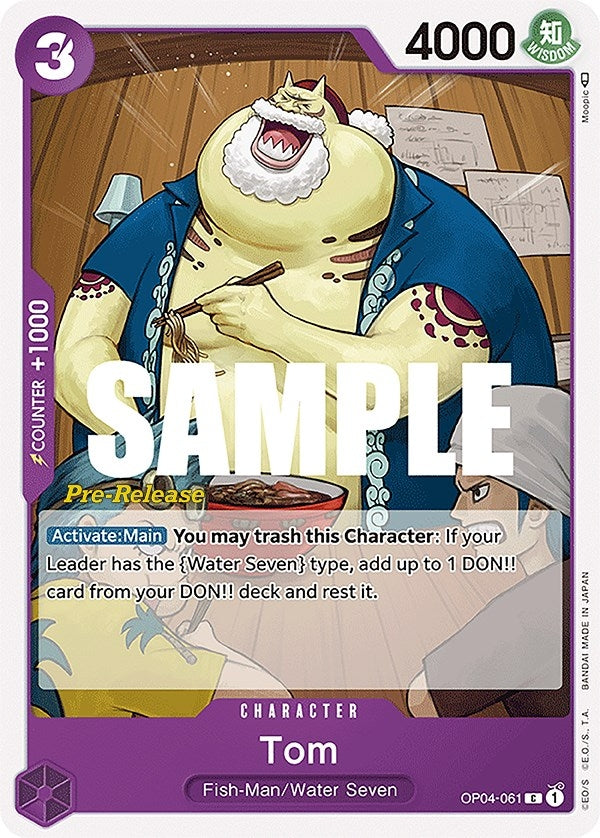Image for Tom (Kingdoms of Intrigue Pre-Release Cards) (OP04-061) - One Piece Card Game
