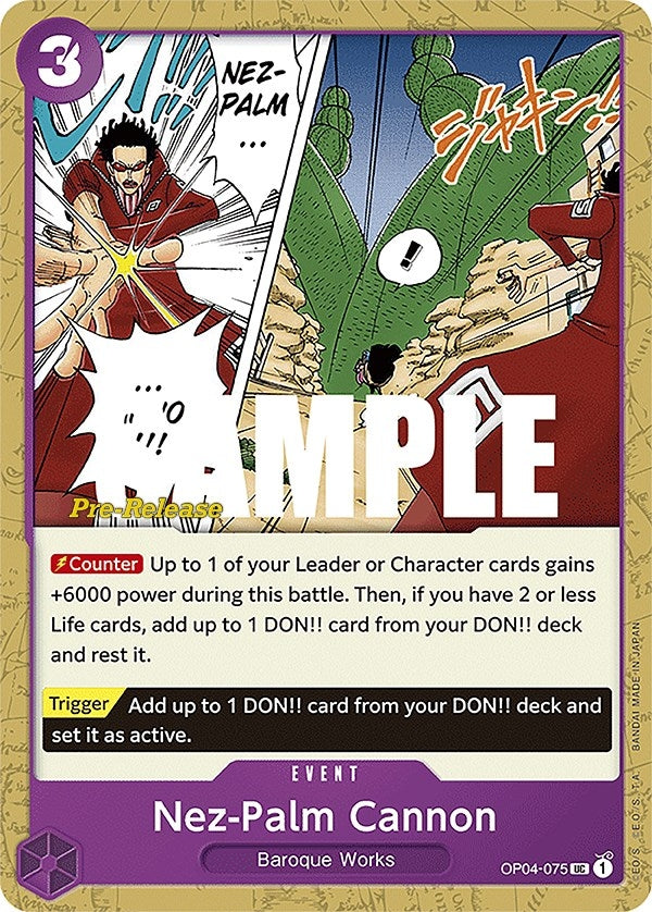 Image for Nez-Palm Cannon (Kingdoms of Intrigue Pre-Release Cards) (OP04-075) - One Piece Card Game