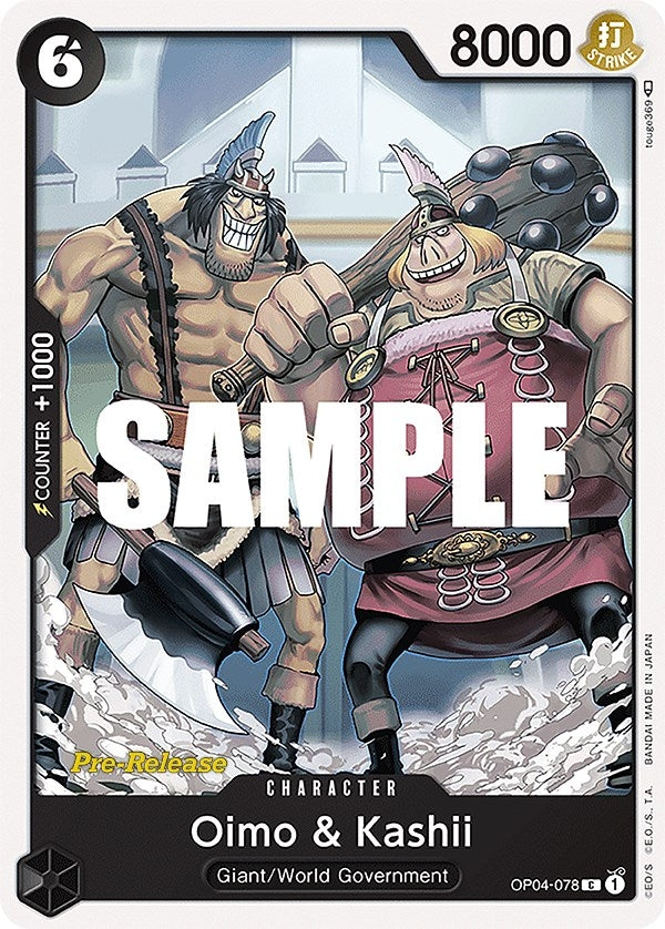Image for Oimo & Kashii (Kingdoms of Intrigue Pre-Release Cards) (OP04-078) - One Piece Card Game