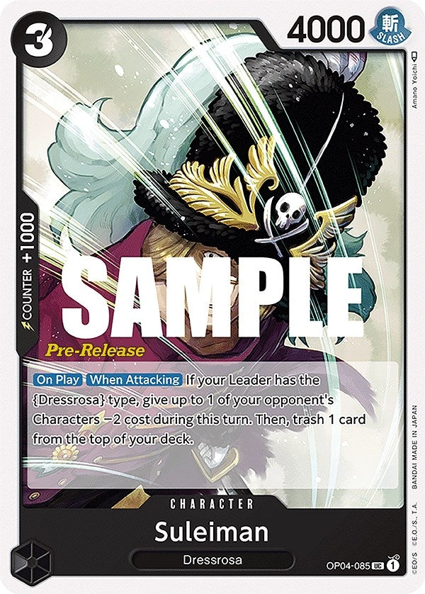 Image for Suleiman (Kingdoms of Intrigue Pre-Release Cards) (OP04-085) - One Piece Card Game