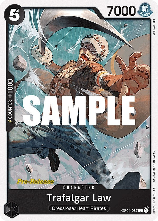 Image for Trafalgar Law (Kingdoms of Intrigue Pre-Release Cards) (OP04-087) - One Piece Card Game