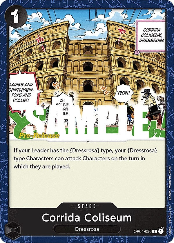 Image for Corrida Coliseum (Kingdoms of Intrigue Pre-Release Cards) (OP04-096) - One Piece Card Game