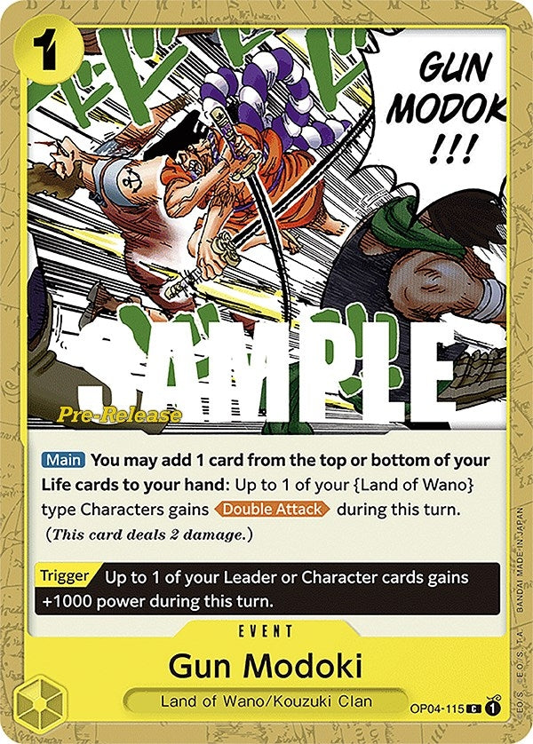 Image for Gun Modoki (Kingdoms of Intrigue Pre-Release Cards) (OP04-115) - One Piece Card Game