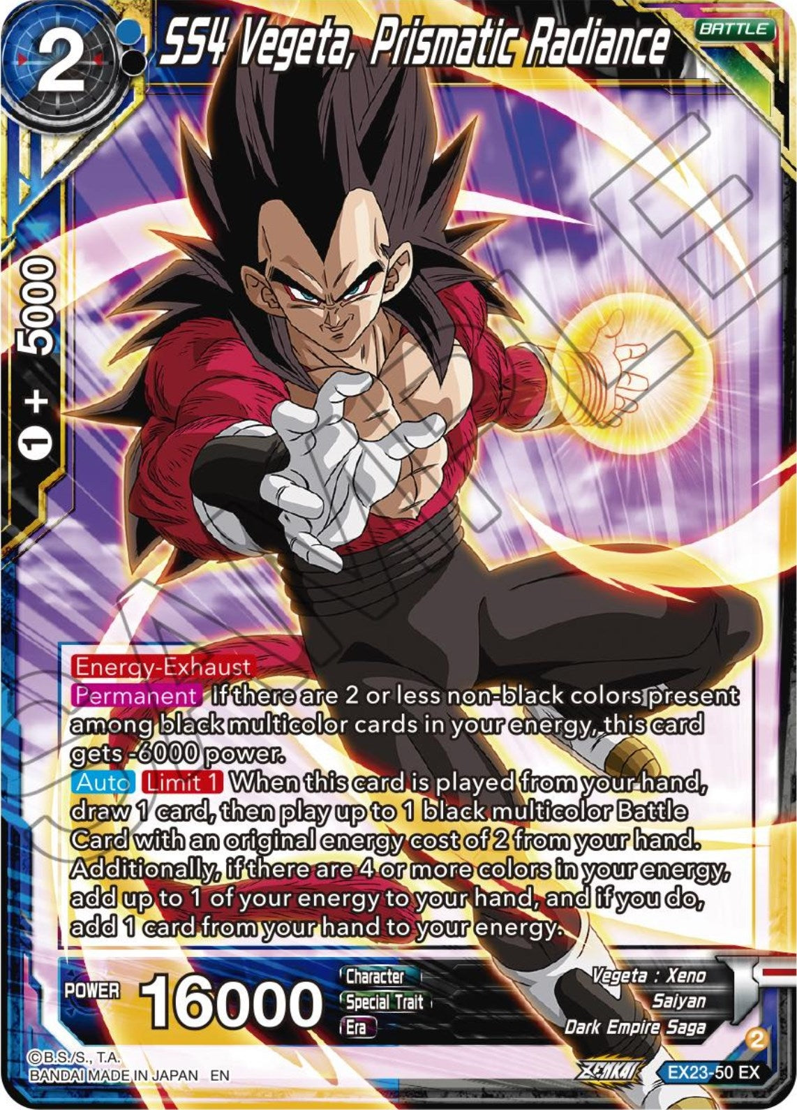 Image for SS4 Vegeta, Prismatic Radiance (Expansion Deck Box Set 23: Premium Anniversary Box 2023) (EX23-50) - Dragon Ball Super: Masters