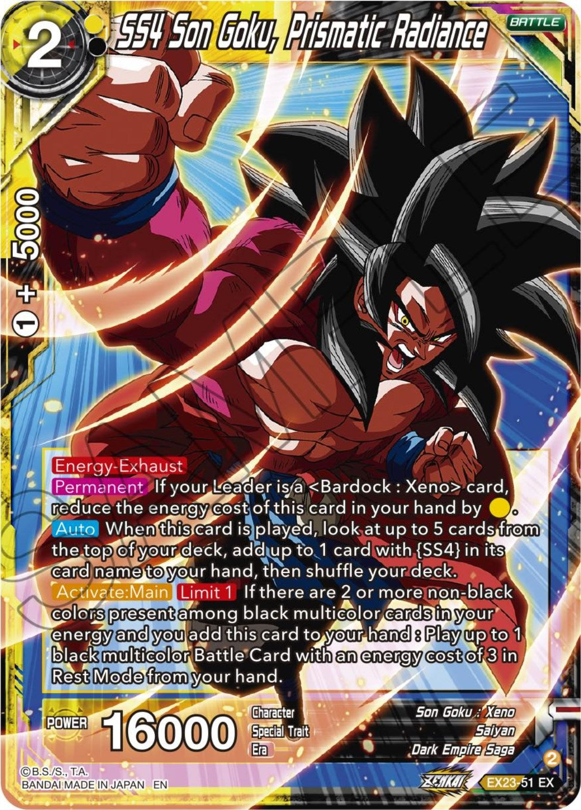 Image for SS4 Son Goku, Prismatic Radiance (Expansion Deck Box Set 23: Premium Anniversary Box 2023) (EX23-51) - Dragon Ball Super: Masters