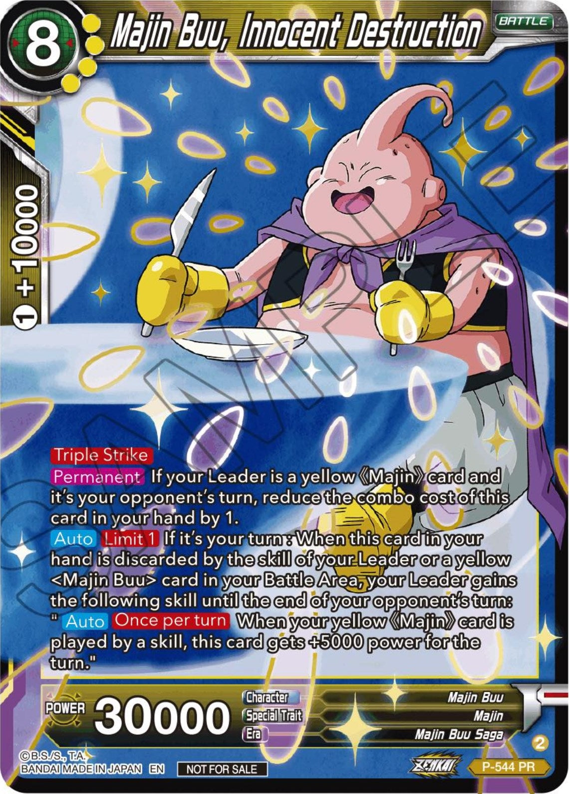 Image for Majin Buu, Innocent Destruction (Championship Selection Pack 2023 Vol.3) (Gold-Stamped) (Tournament Promotion Cards) (P-544) - Dragon Ball Super: Masters