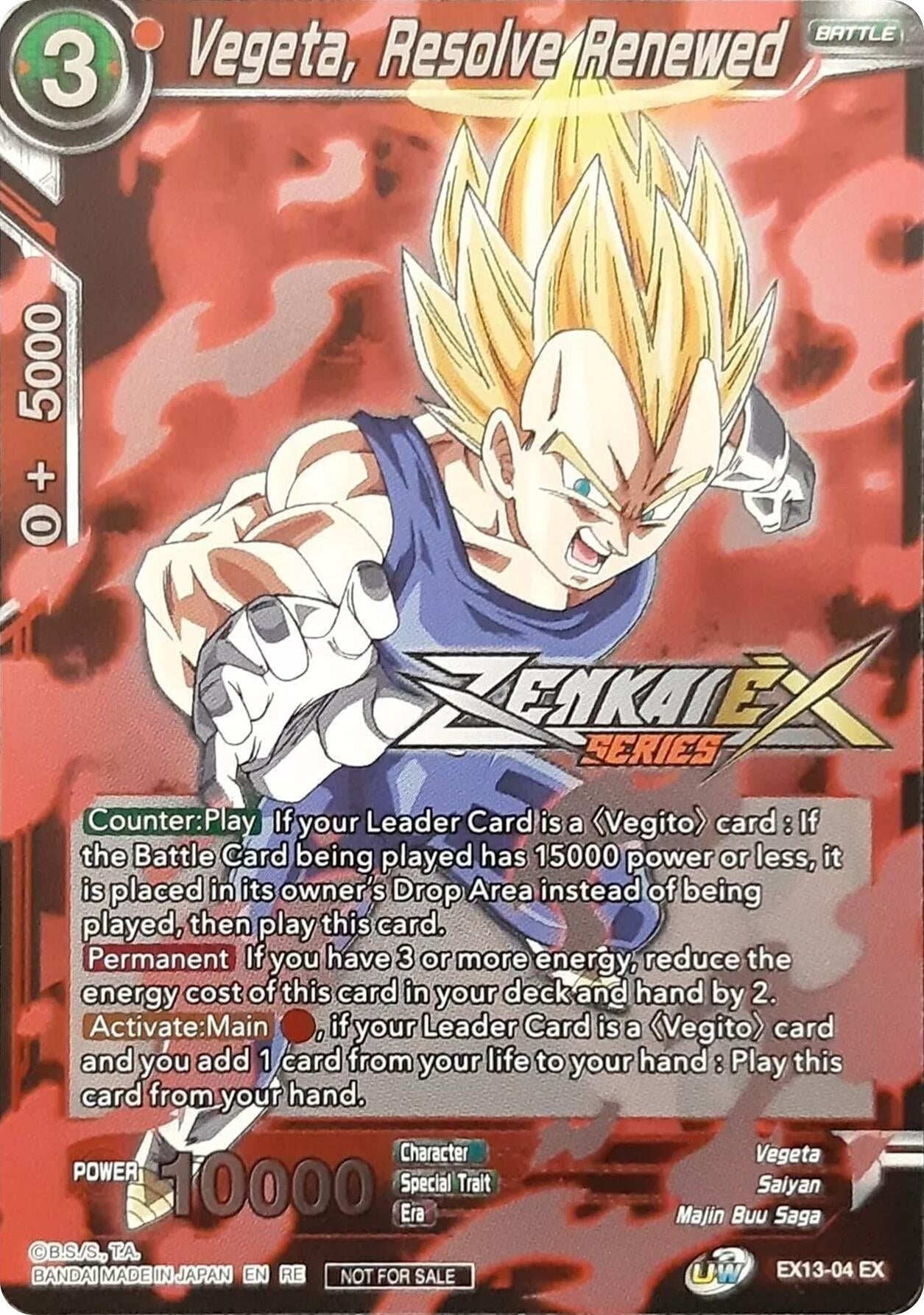Image for Vegeta, Resolve Renewed (Event Pack 13) (Tournament Promotion Cards) (EX13-04) - Dragon Ball Super: Masters
