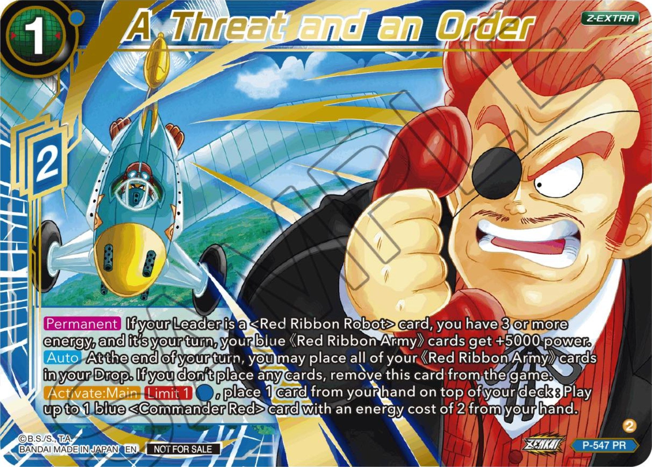 Image for A Threat and an Order (Championship Z Extra Card Pack 2023) (Tournament Promotion Cards) (P-547) - Dragon Ball Super: Masters