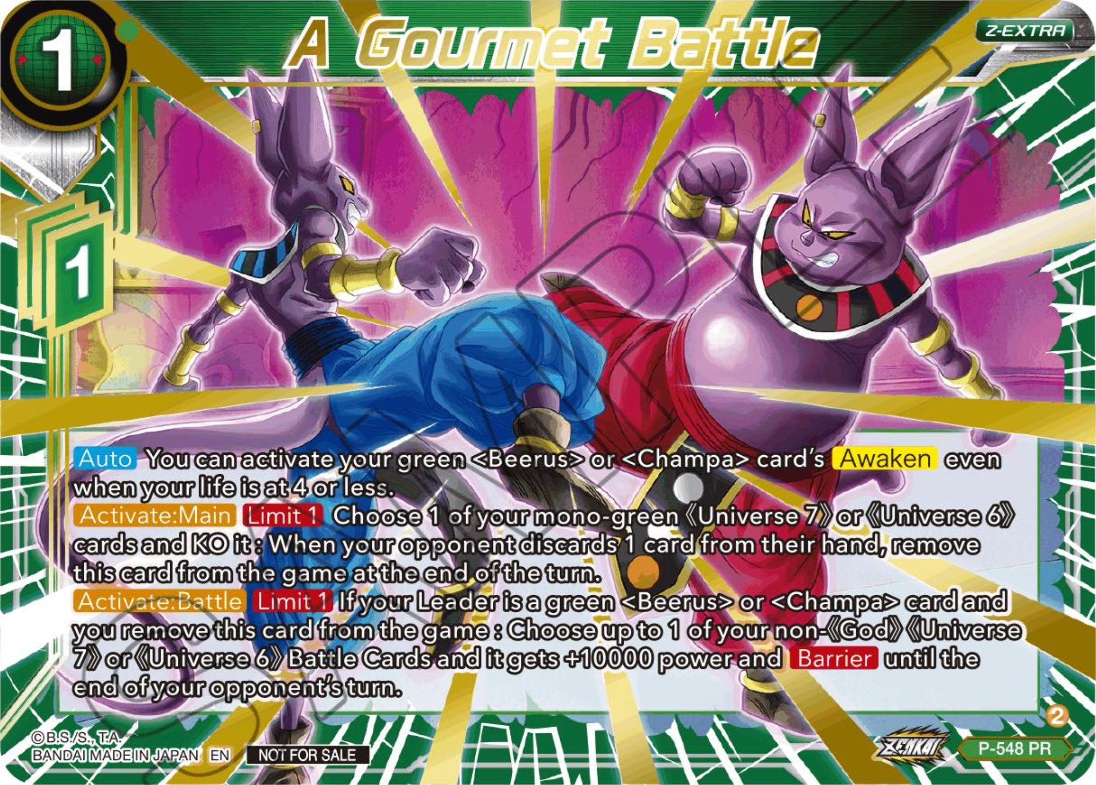 Image for A Gourmet Battle (Championship Z Extra Card Pack 2023) (Tournament Promotion Cards) (P-548) - Dragon Ball Super: Masters