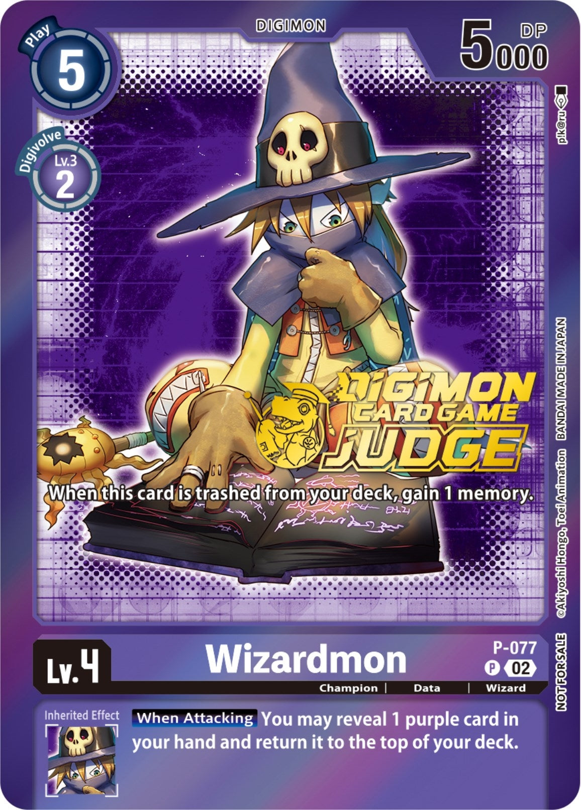 Image for Wizardmon - P-077 (Judge Pack 4) (P-077 P) (D-PR) - Digimon Card Game