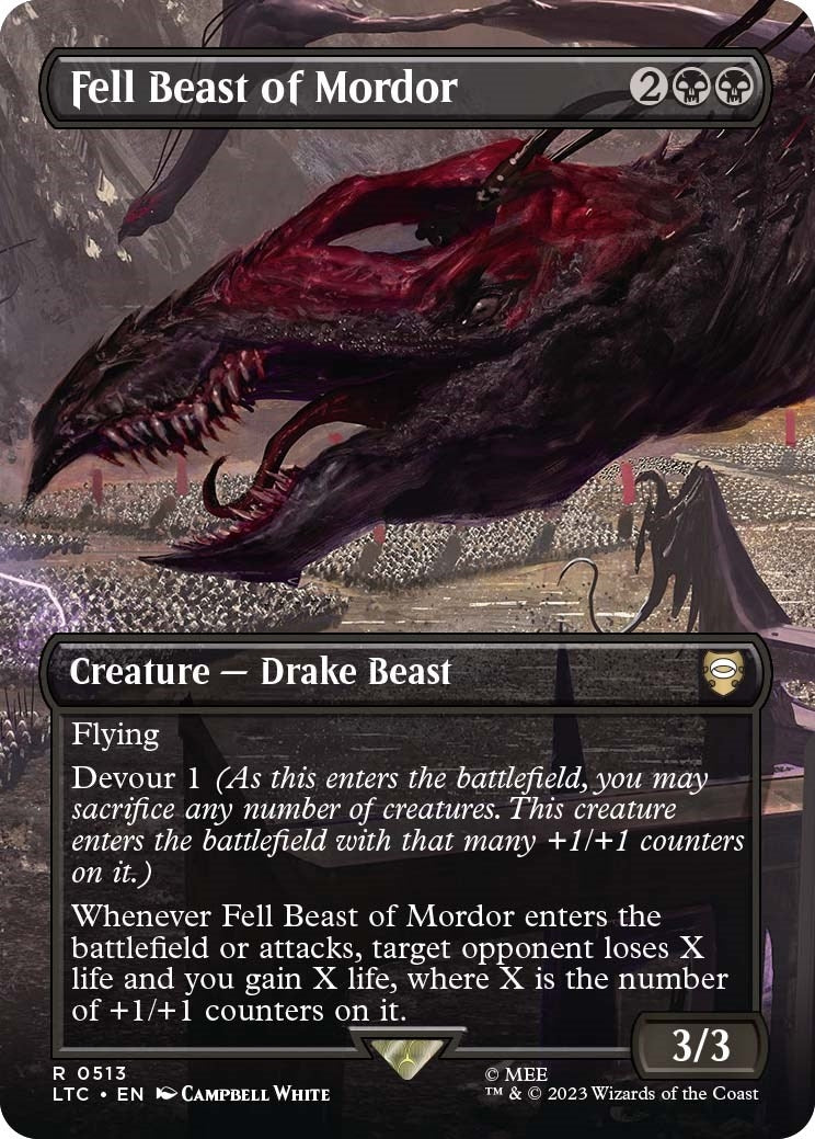 Image for Fell Beast of Mordor (Borderless) (Commander: The Lord of the Rings: Tales of Middle-earth) (513) - Magic: The Gathering