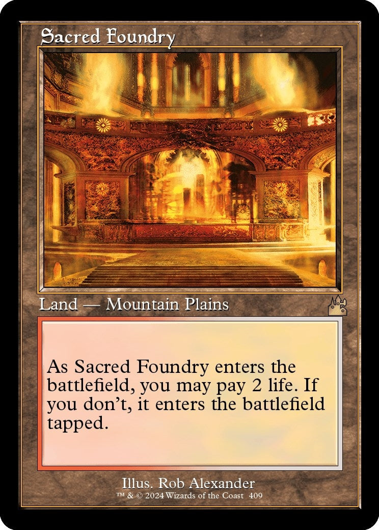 Image for Sacred Foundry (Retro Frame) (Ravnica Remastered) (409) - Magic: The Gathering