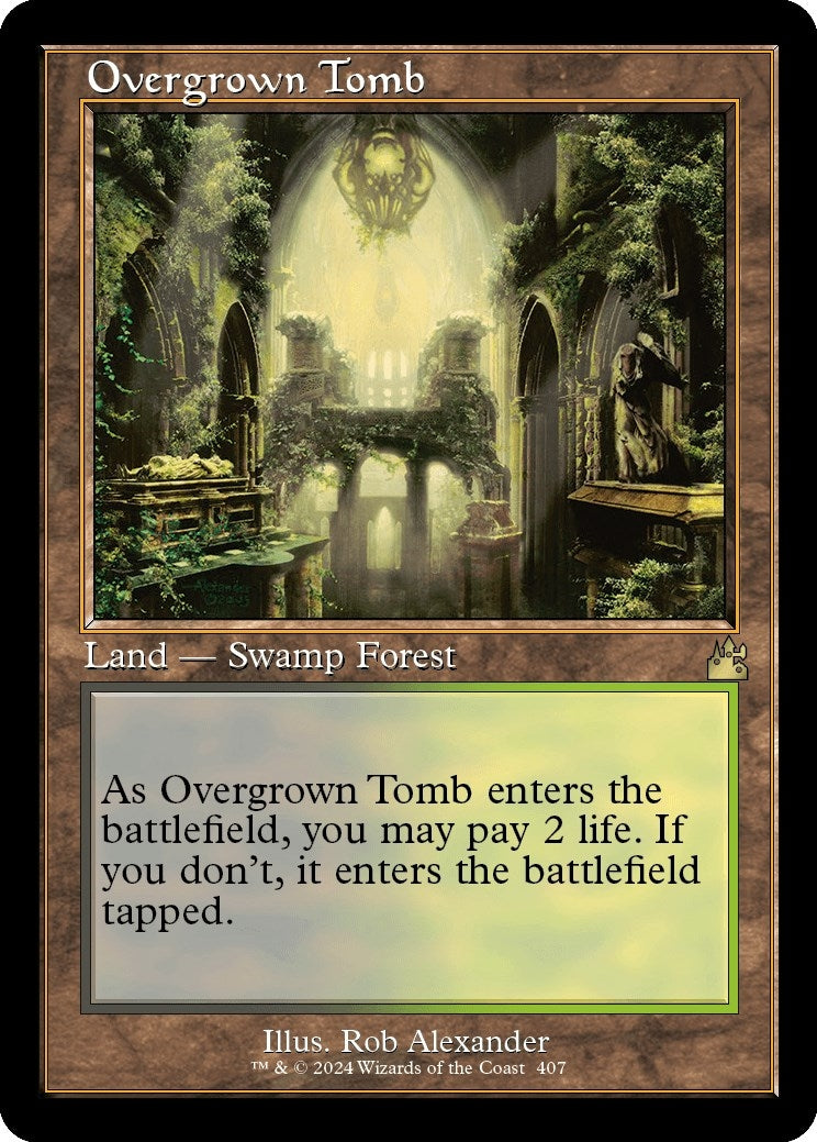 Image for Overgrown Tomb (Retro Frame) (Ravnica Remastered) (407) - Magic: The Gathering