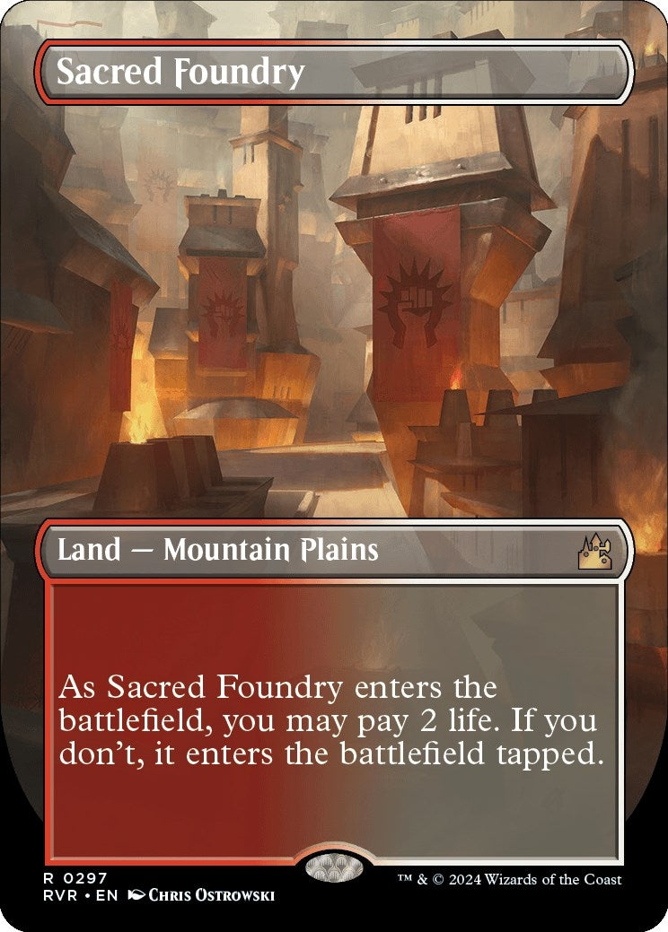 Image for Sacred Foundry (Borderless) (Ravnica Remastered) (297) - Magic: The Gathering