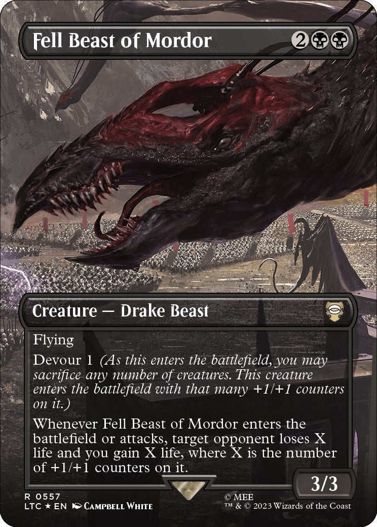Image for Fell Beast of Mordor (Borderless) (Surge Foil) (Commander: The Lord of the Rings: Tales of Middle-earth) (557) - Magic: The Gathering