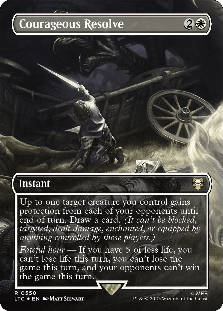 Image for Courageous Resolve (Borderless) (Surge Foil) (Commander: The Lord of the Rings: Tales of Middle-earth) (550) - Magic: The Gathering