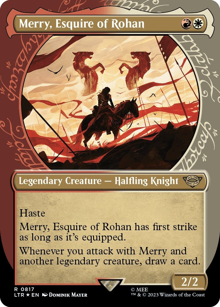 Image for Merry, Esquire of Rohan (Showcase) (Surge Foil) (Universes Beyond: The Lord of the Rings: Tales of Middle-earth) (817) - Magic: The Gathering