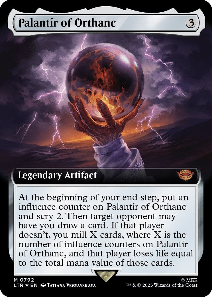 Image for Palantir of Orthanc (Extended Art) (Surge Foil) (Universes Beyond: The Lord of the Rings: Tales of Middle-earth) (792) - Magic: The Gathering