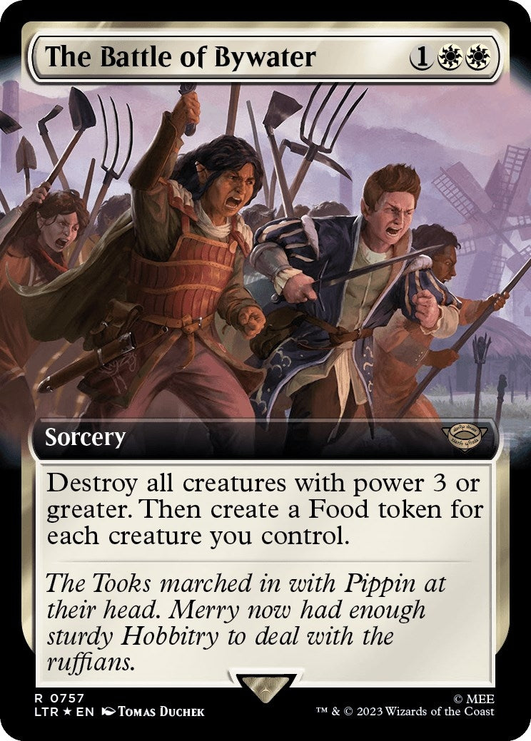 Image for The Battle of Bywater (Extended Art) (Surge Foil) (Universes Beyond: The Lord of the Rings: Tales of Middle-earth) (757) - Magic: The Gathering