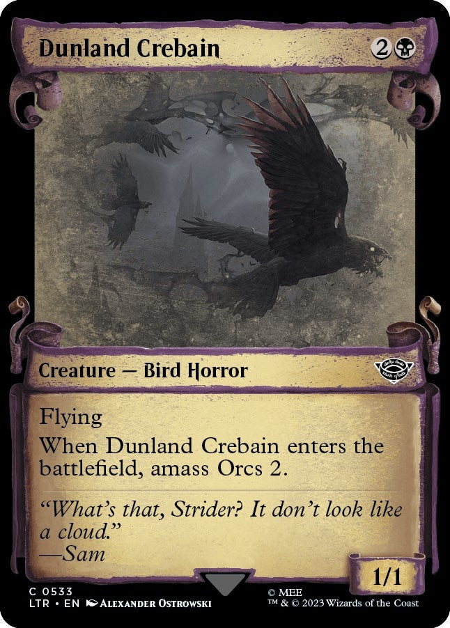 Image for Dunland Crebain (Showcase Scrolls) (Universes Beyond: The Lord of the Rings: Tales of Middle-earth) (533) - Magic: The Gathering