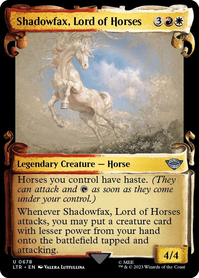 Image for Shadowfax, Lord of Horses (Showcase Scrolls) (Universes Beyond: The Lord of the Rings: Tales of Middle-earth) (678) - Magic: The Gathering