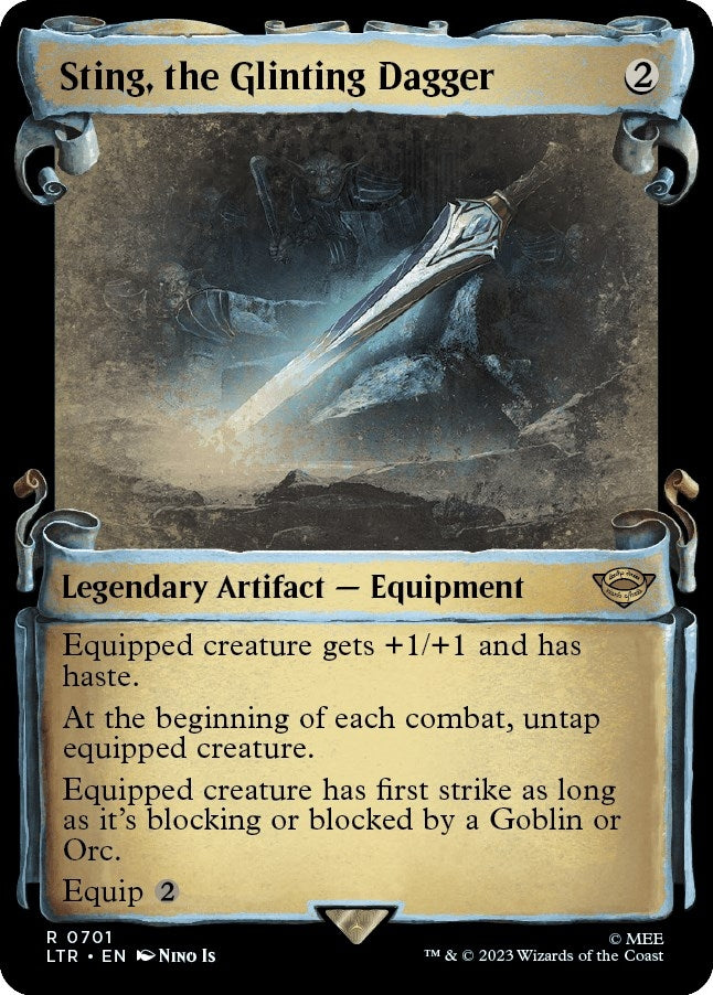 Image for Sting, the Glinting Dagger (Showcase Scrolls) (Universes Beyond: The Lord of the Rings: Tales of Middle-earth) (701) - Magic: The Gathering